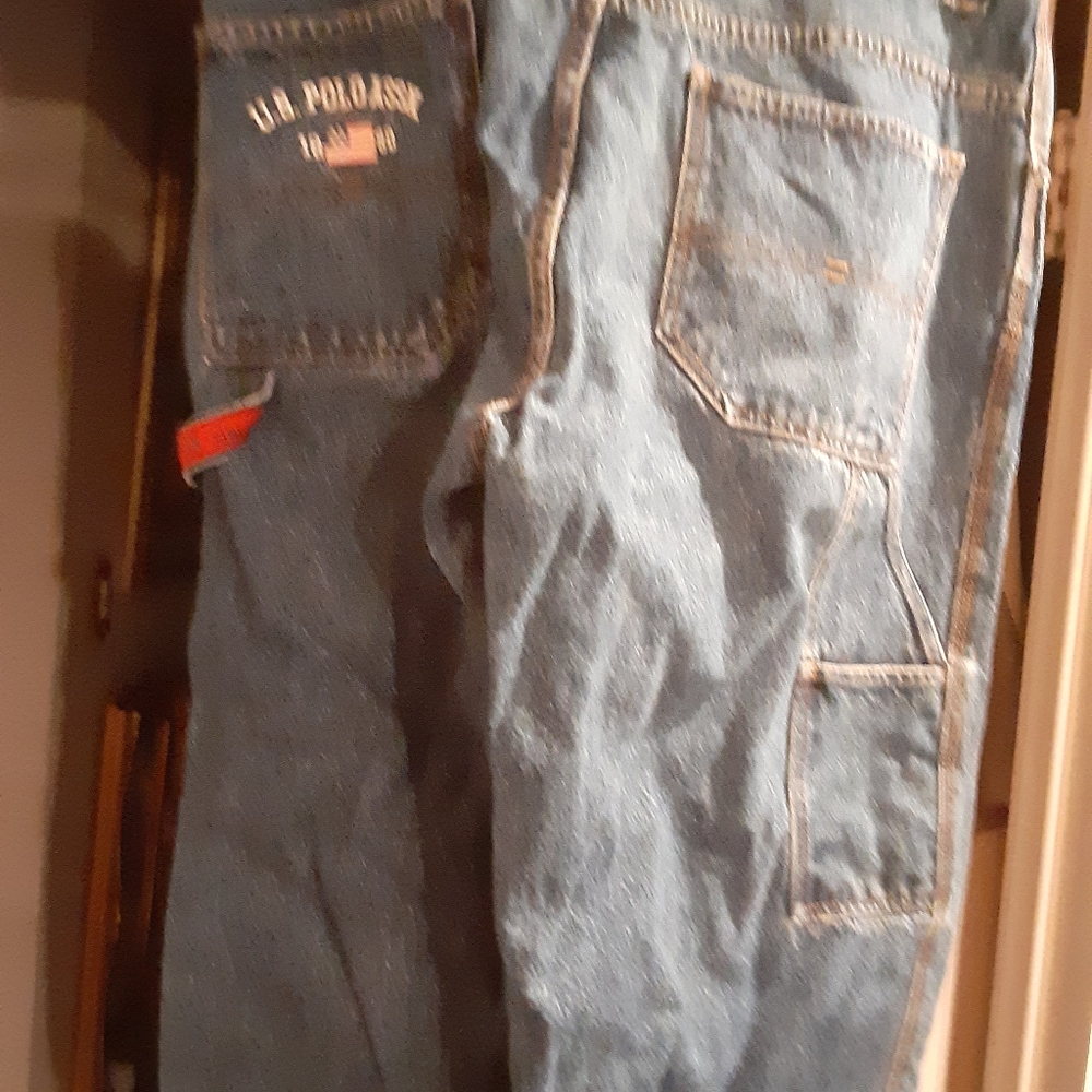 Mens polo carpenter jeans with side loop